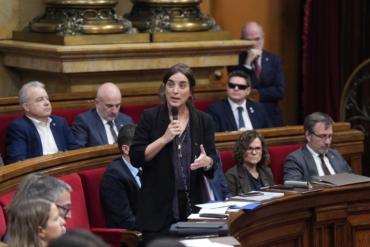 La consellera de Investigación y Universidades, Núria Montserrat, en el Parlament