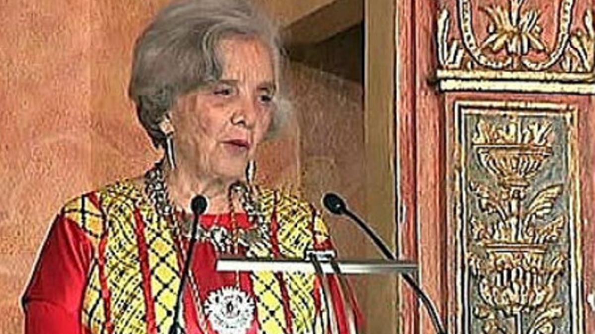 Elena Poniatowska, durante su discurso en la Univesidad de Alcalá de Henares.