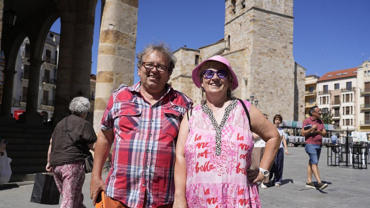 Werner y Sabine Mattenheimer en la Plaza Mayor de Zamora.