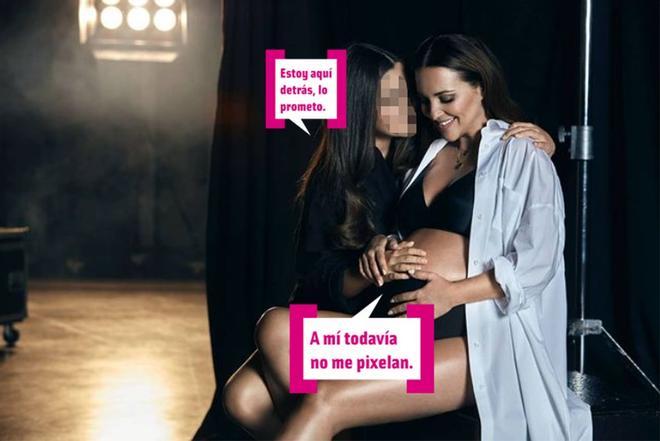 Daniella y Paula Echevarria posando embarazo