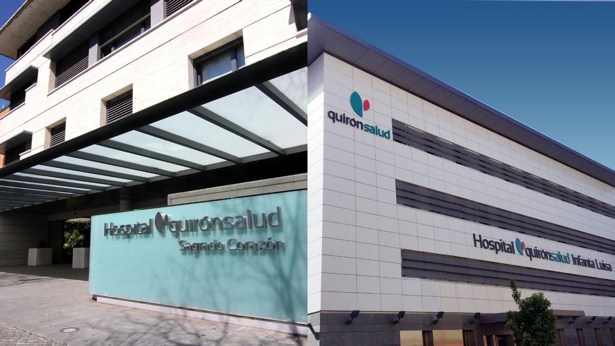 Los hospitales Quirónsalud Sagrado Corazon e Infanta Luisa.
