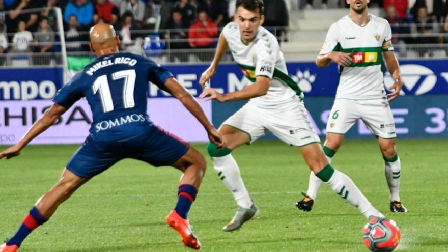 Andonio López, durante el partido en Huesca