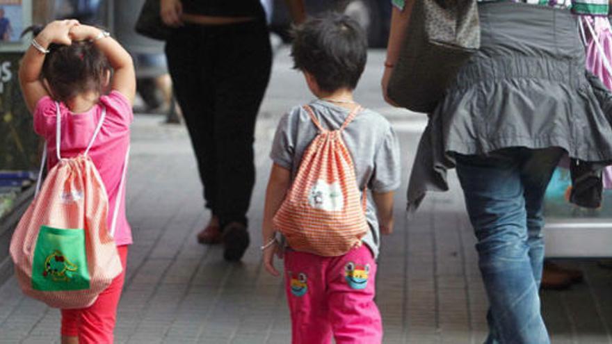 Unos niños, en el recién iniciado curso.