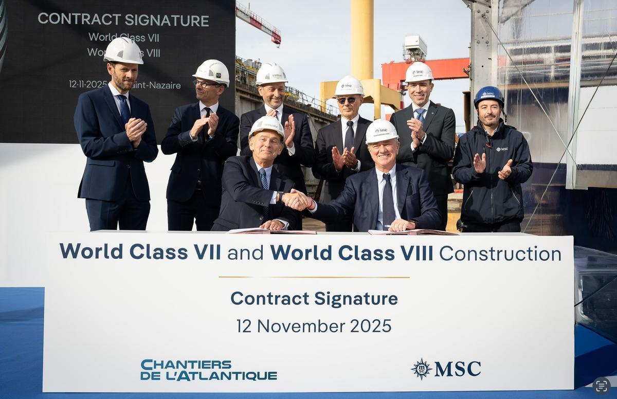 Anuncio del pedido de los dos nuevos barcos de MSC Cruceros a Chantiers de l’Atlantique.