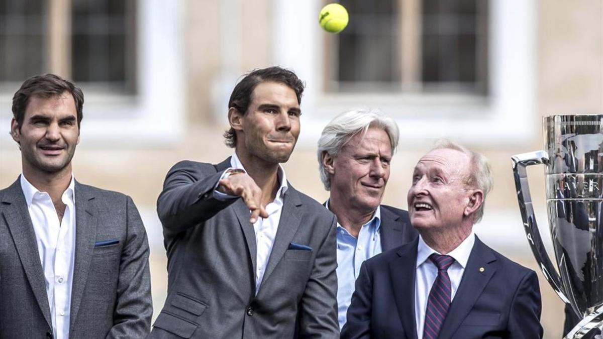 Federer, Nadal, Borg y Laver, en la presentación del torneo