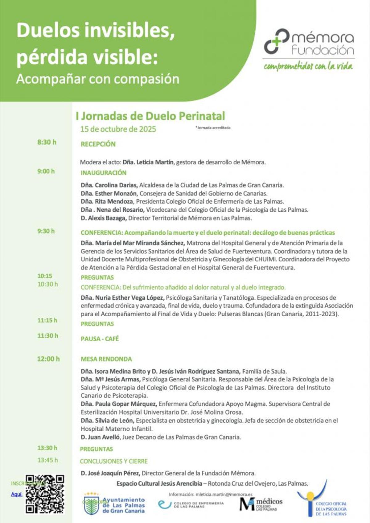 Programa de la I Jornada de Duelo Perinatal