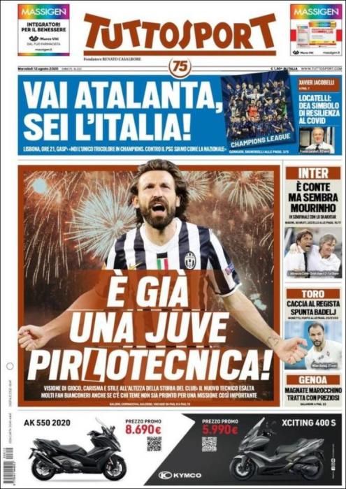 Portada TUTTOSPORT miércoles 12 agosto 2020