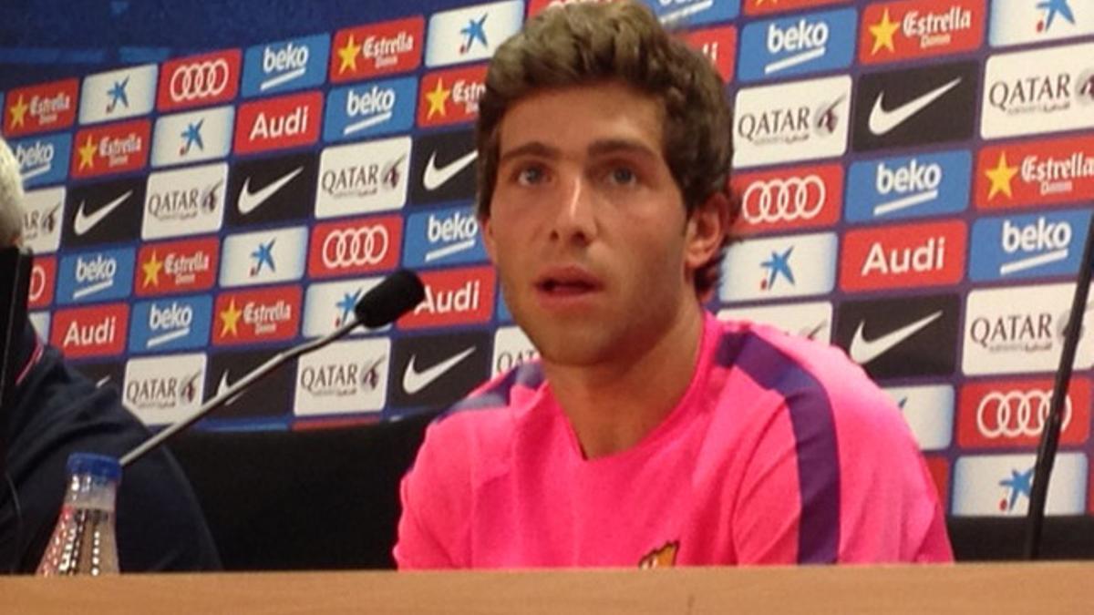 Sergi Roberto durante su comparecencia ante los medios este lunes 21