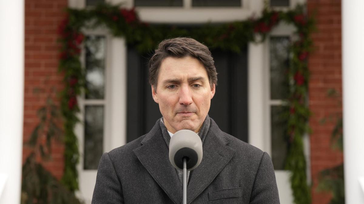 El primer ministro de Canadá, Justin Trudeau, durante su comparecencia de este lunes.