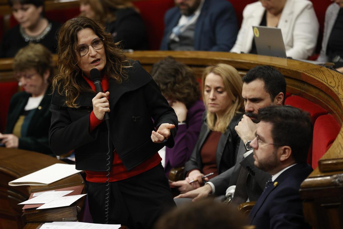 La vicepresidenta Laura Vilagrà este miércoles en el Parlament.