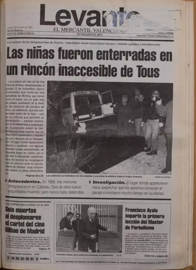 Las portadas de Levante-EMV que marcaron los sucesos más sonados