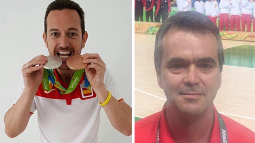 Carlos Salas con sus dos medallas olímpicas y Cañete, orgulloso tras ganar su medalla de bronce.