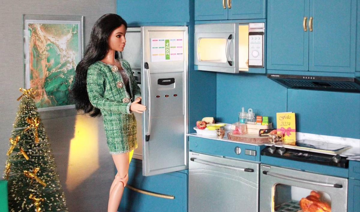 Barbie, nunha cociña o pasado fin de ano para preparar a festa.