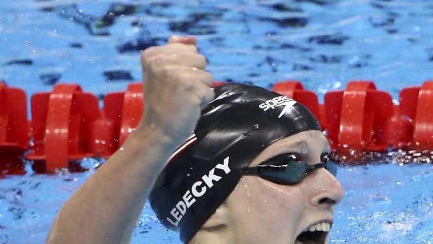 Ledecky, tras imponerse en los 400. // Efe