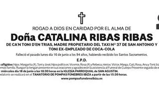 Esquela Catalina Ribas Ribas