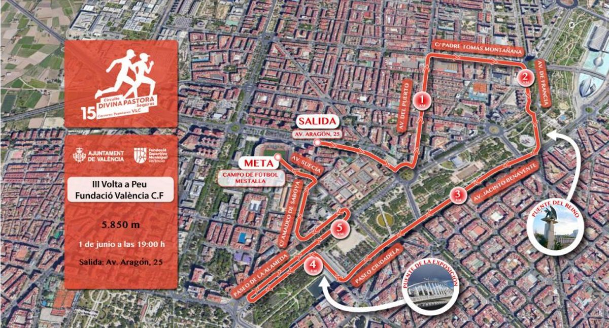 Los 'runners' celebran la Copa y el Centenario en la meta de Mestalla