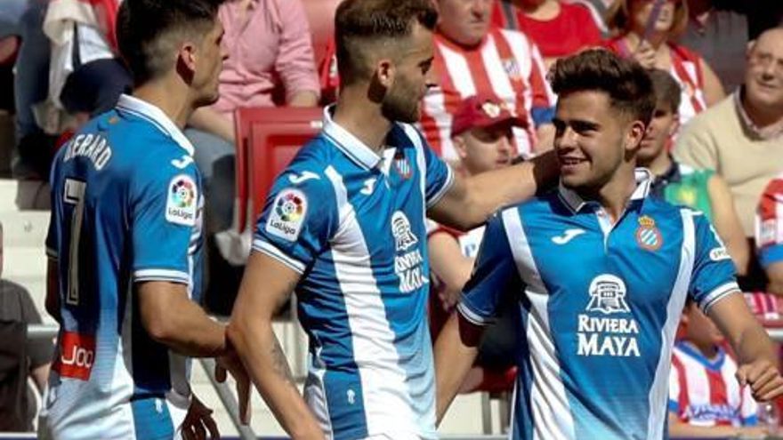 Moreno, Baptistao i Melendo celebren el primer gol de l&#039;Espanyol