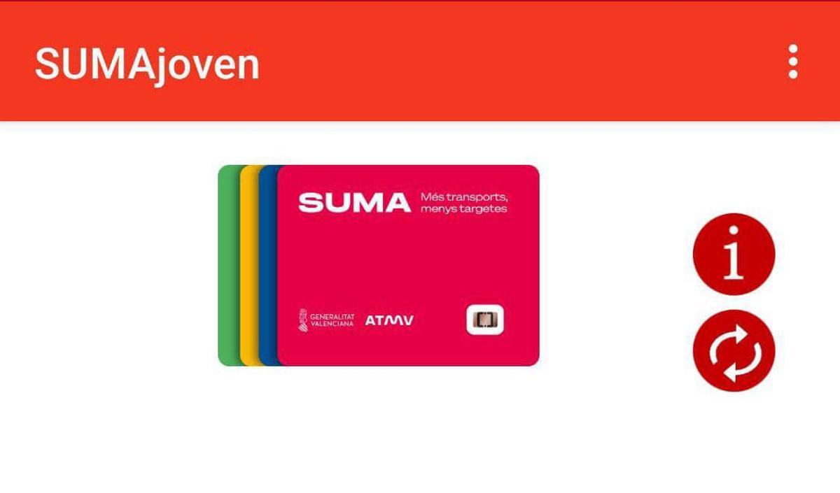 Captura de la aplicación SUMA joven