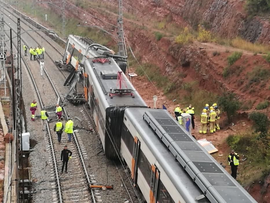 Descarrilament d'un tren a Vacarisses