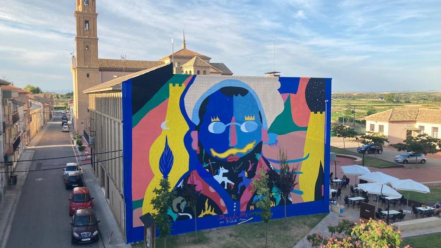 Un gran mural rinde homenaje a Pradilla en Villanueva de Gállego