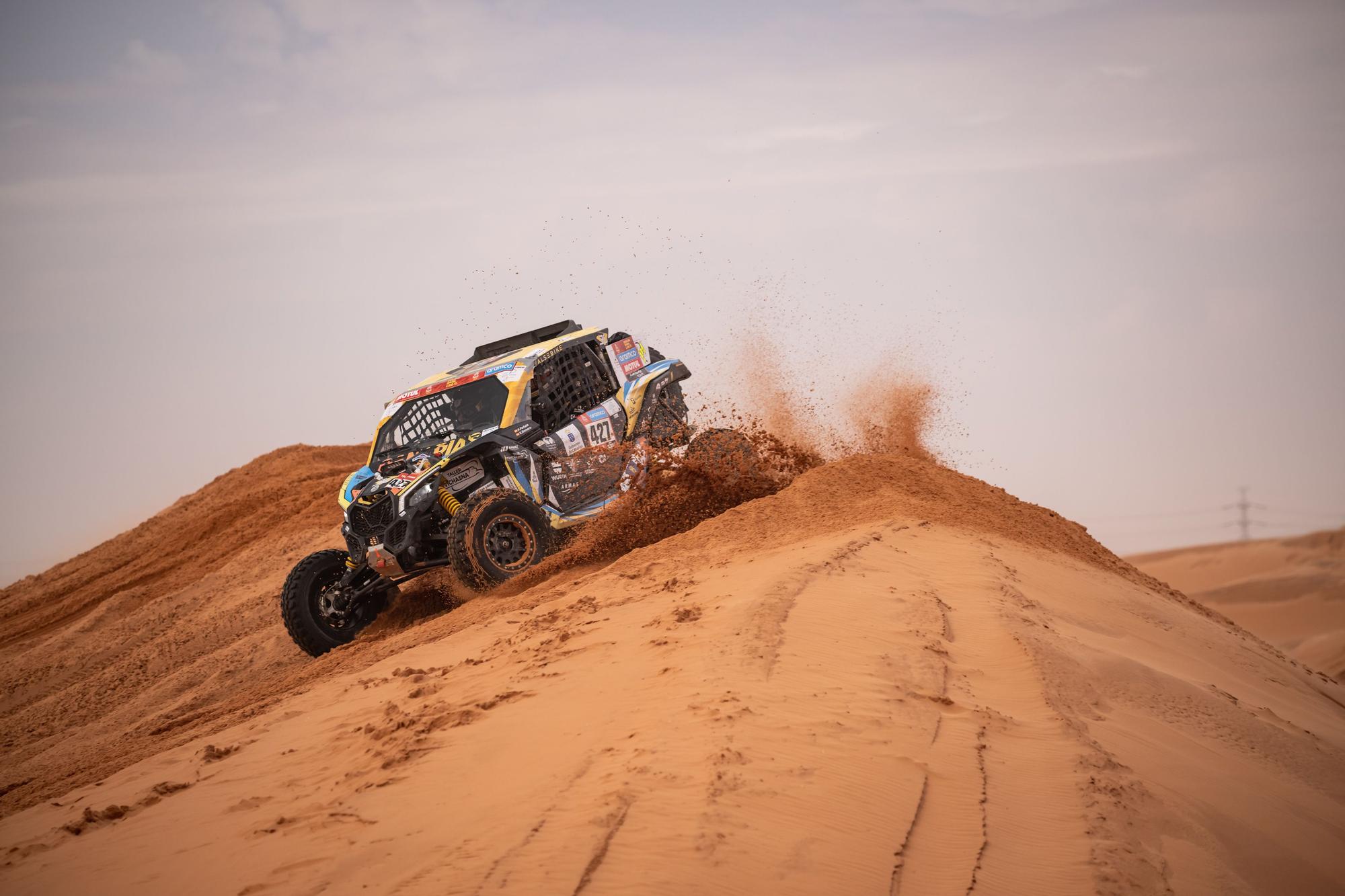 Podio en la meta del Dakar de Peñate