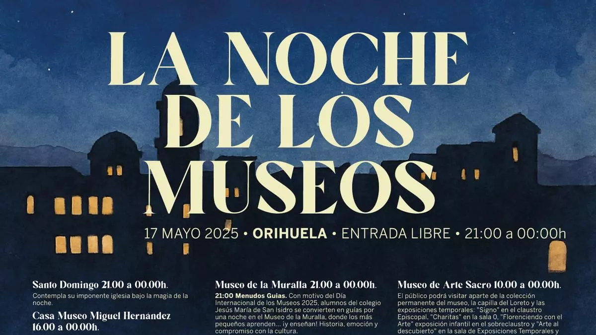 Aquí la programación de la sexta edición de la "La noche de los museos" en Orihuela