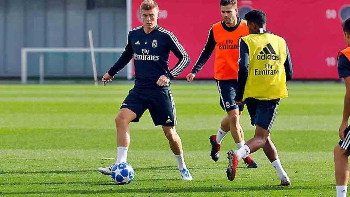 El Real Madrid preparando el partido de Champions