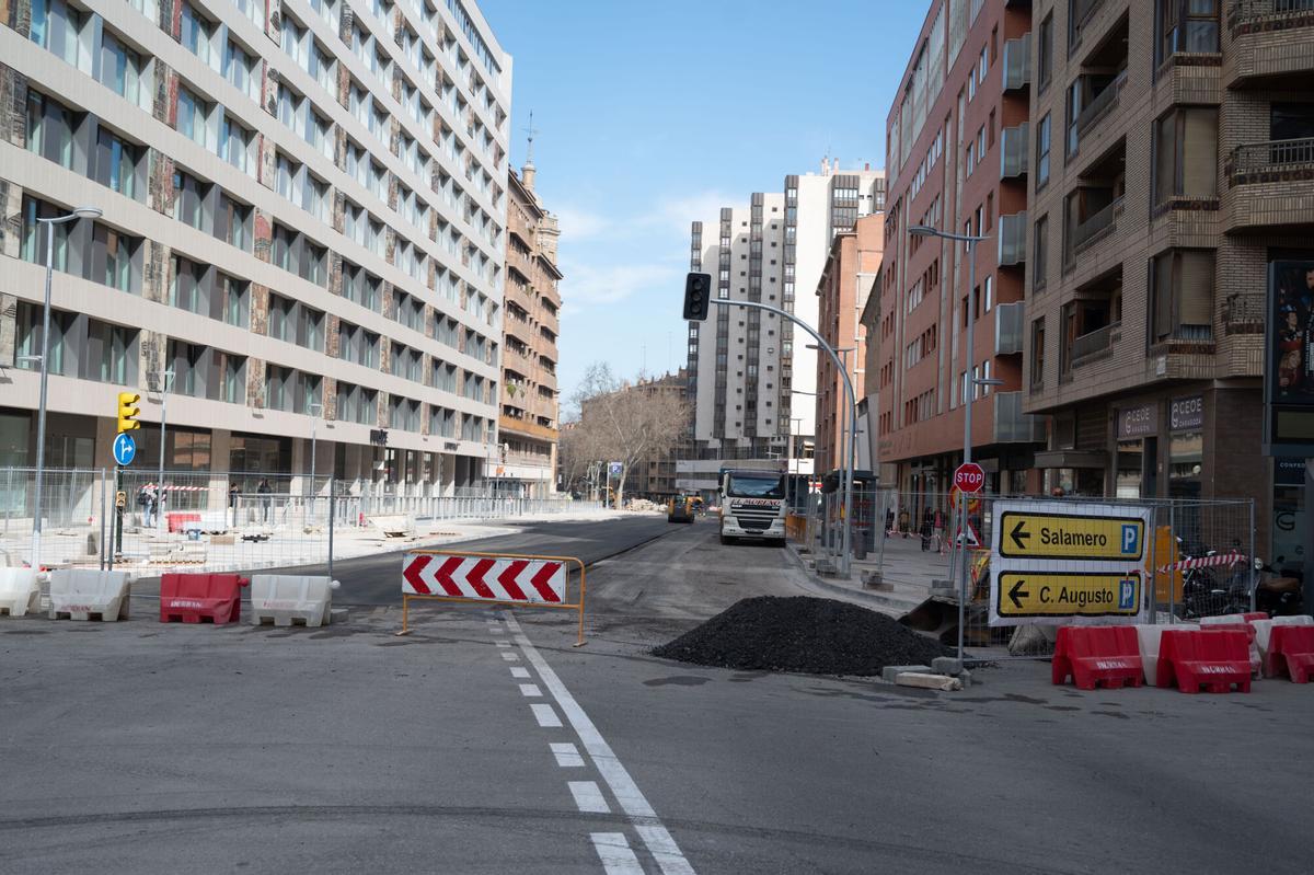 Obras en Cesar Augusto, el mes pasado.
