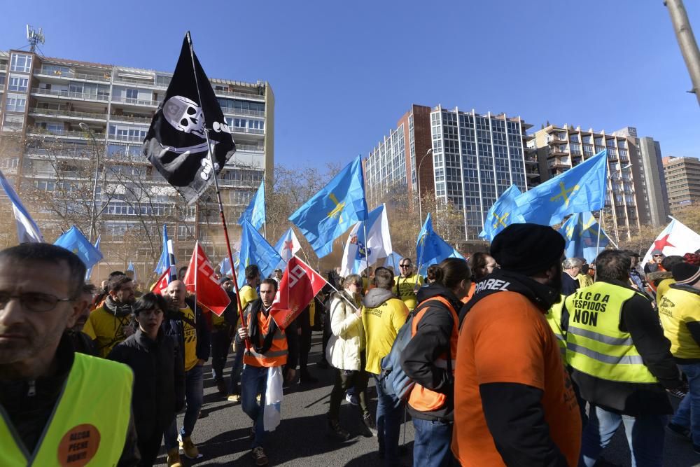 Manifestación de trabajadores de Alcoa en Madrid