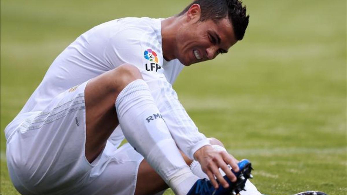 Cristiano Ronaldo en una acción durante el partido ante el Depor.