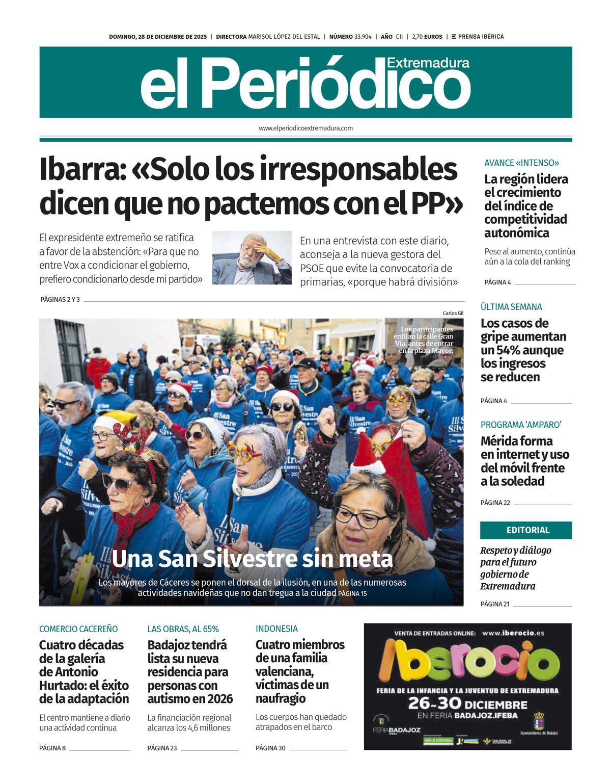 Consulta la portada correspondiente al día 28 de diciembre de 2025