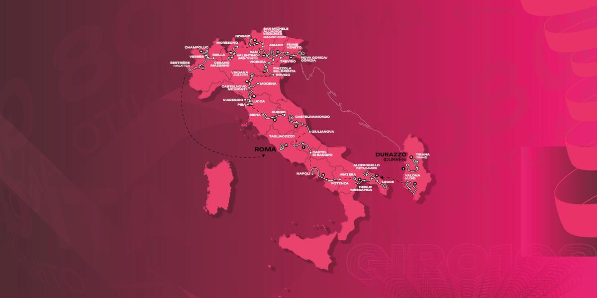 El recorrido completo del Giro 2025