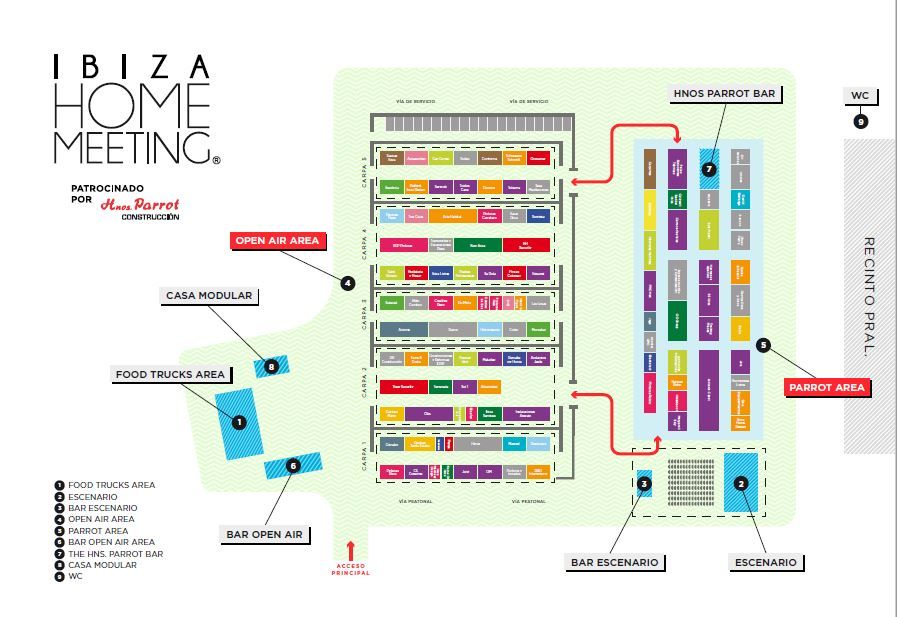 Plano general de los espacios de la primera feria de construcción e inmobiliaria de Ibiza.