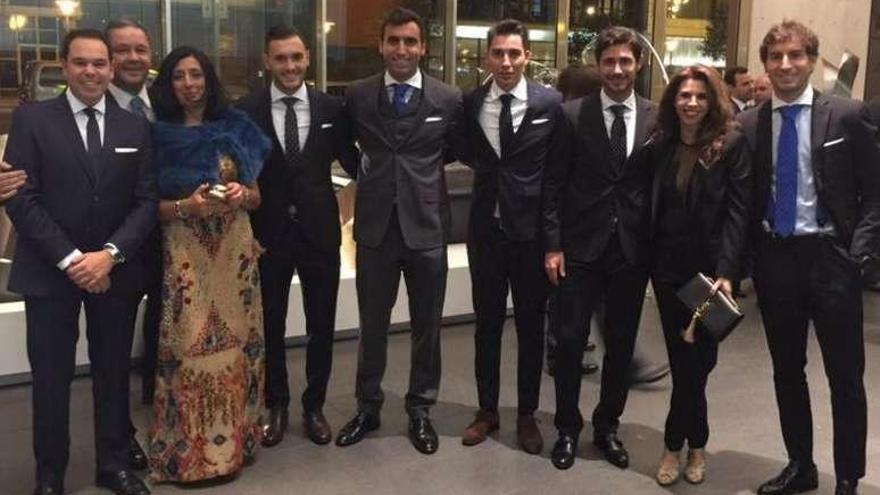 Lucas, Mosquera, Víctor y Tino, en la gala de los Premios de la Liga