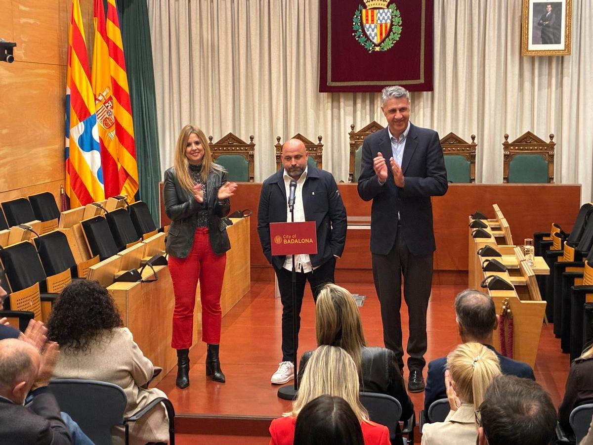 Manolo González, en el reconocimiento en el Ayuntamiento de Badalona