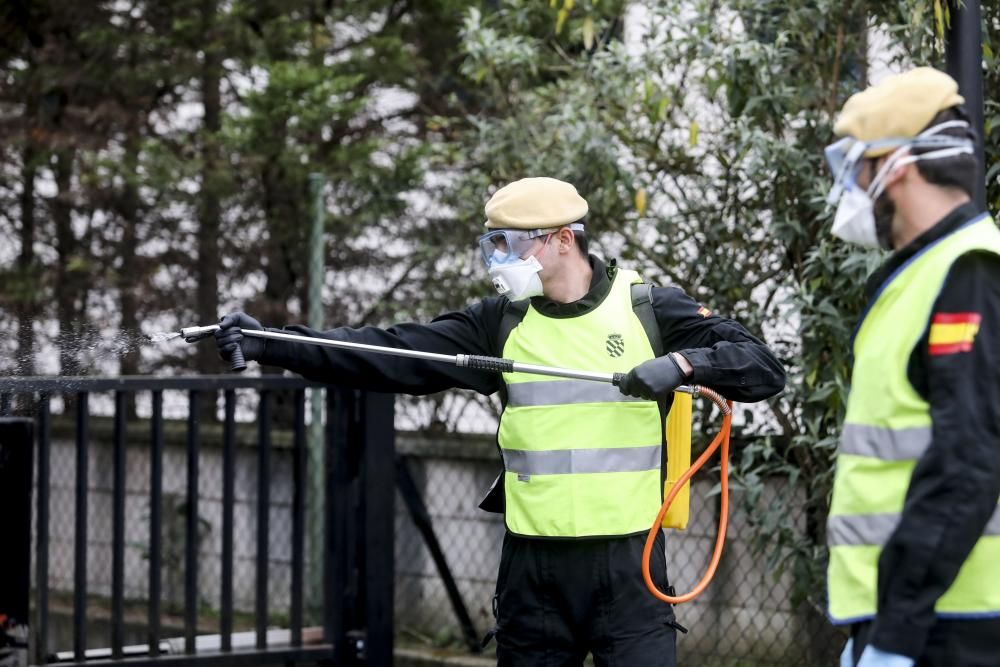 Coronavirus en Asturias: La UME, en Gijón