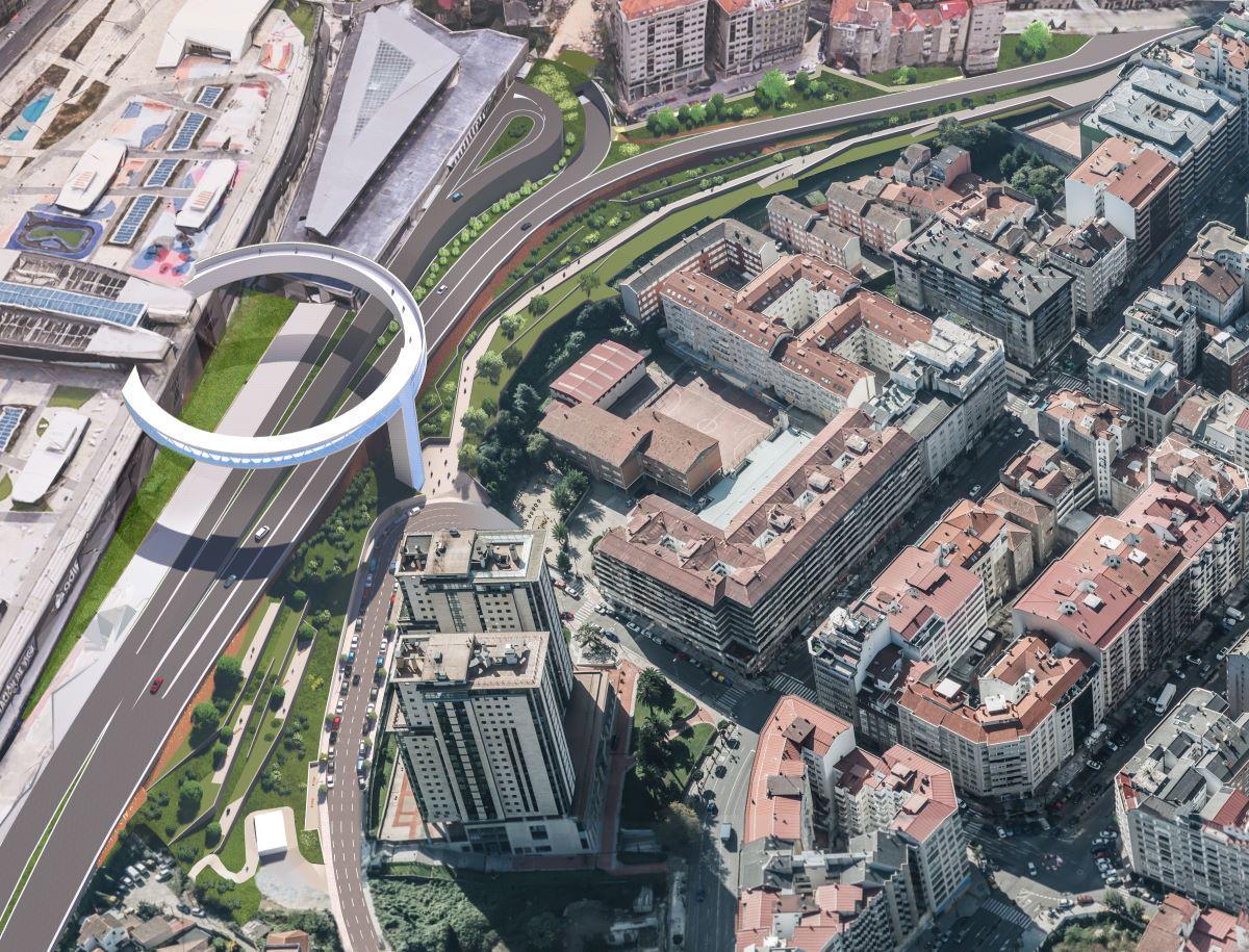 Objetivo del proyecto de humanización de la AP-9, con una nueva calle hacia Callao y un bulevar verde hacia Alfonso XIII.