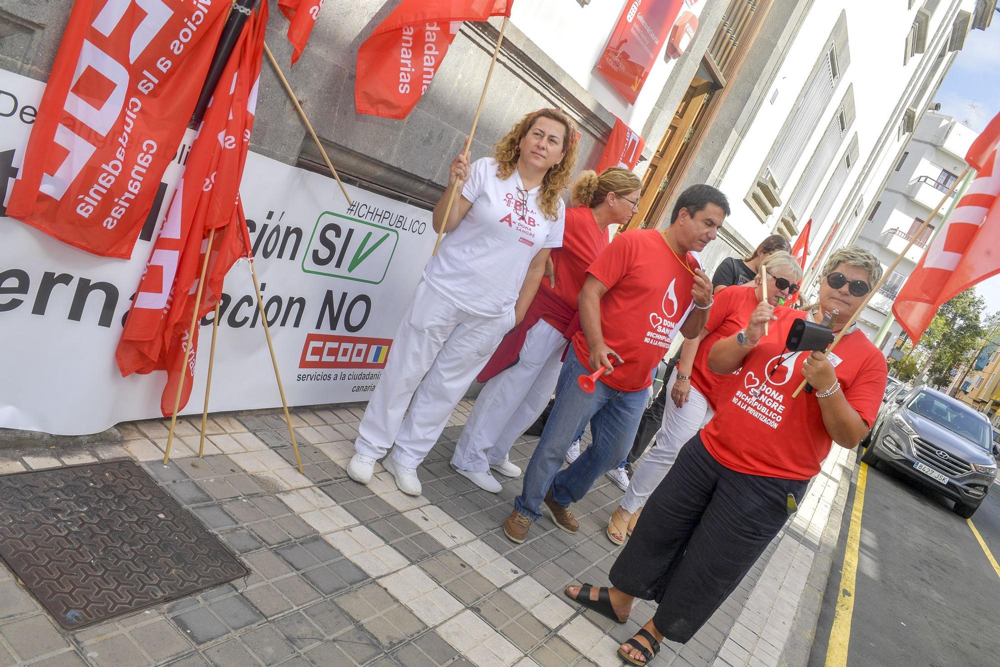 Manifestación del personal del Instituto Canario de Hemodonación y Hemoterapia