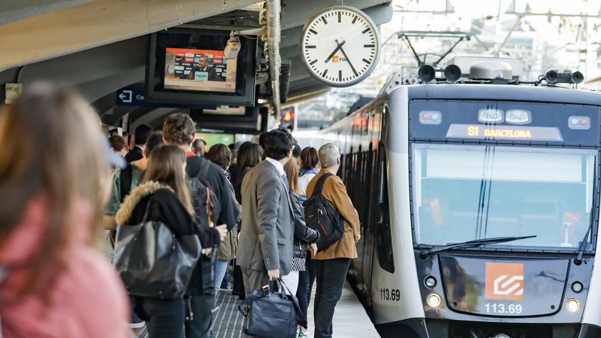 Estación de FGC en Sant Cugat, el día de la huelga de maquinistas