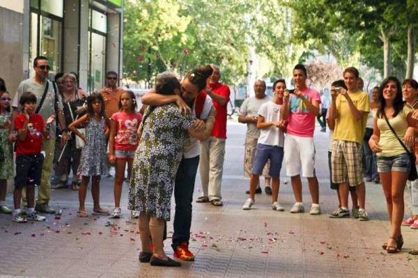 Recibimiento a Andrea Blas a su llegada