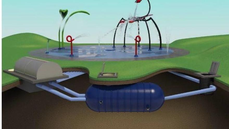 Así será la primera "zona lúdica refrescante familiar" y pública de A Coruña