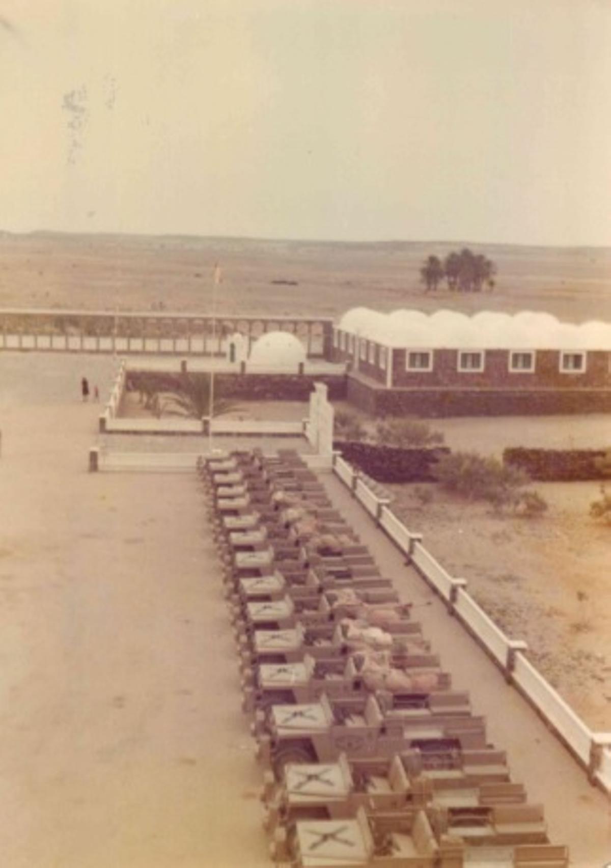 Una de las bases españolas en el Sáhara, en 1975.