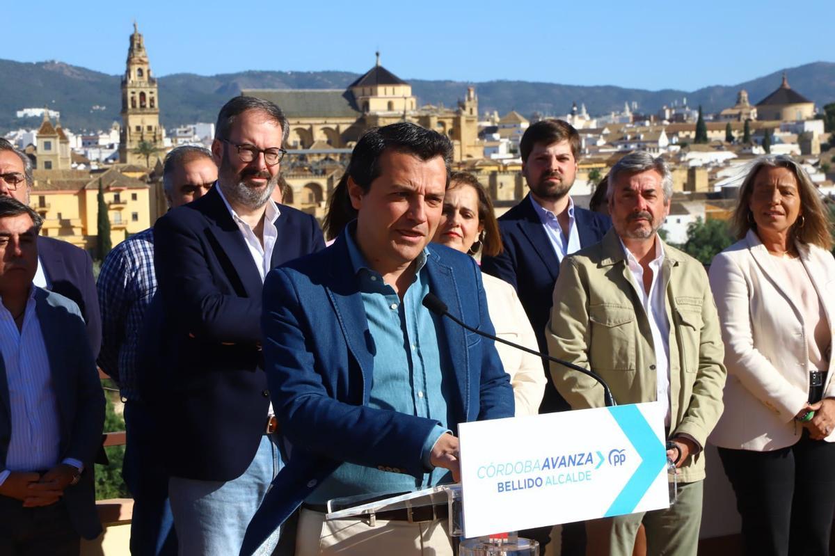 José María Bellido interviene en el acto de presentación de la candidatura del PP de Córdoba, este domingo.