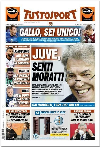 Portada TUTTOSPORT martes 17 noviembre 2020