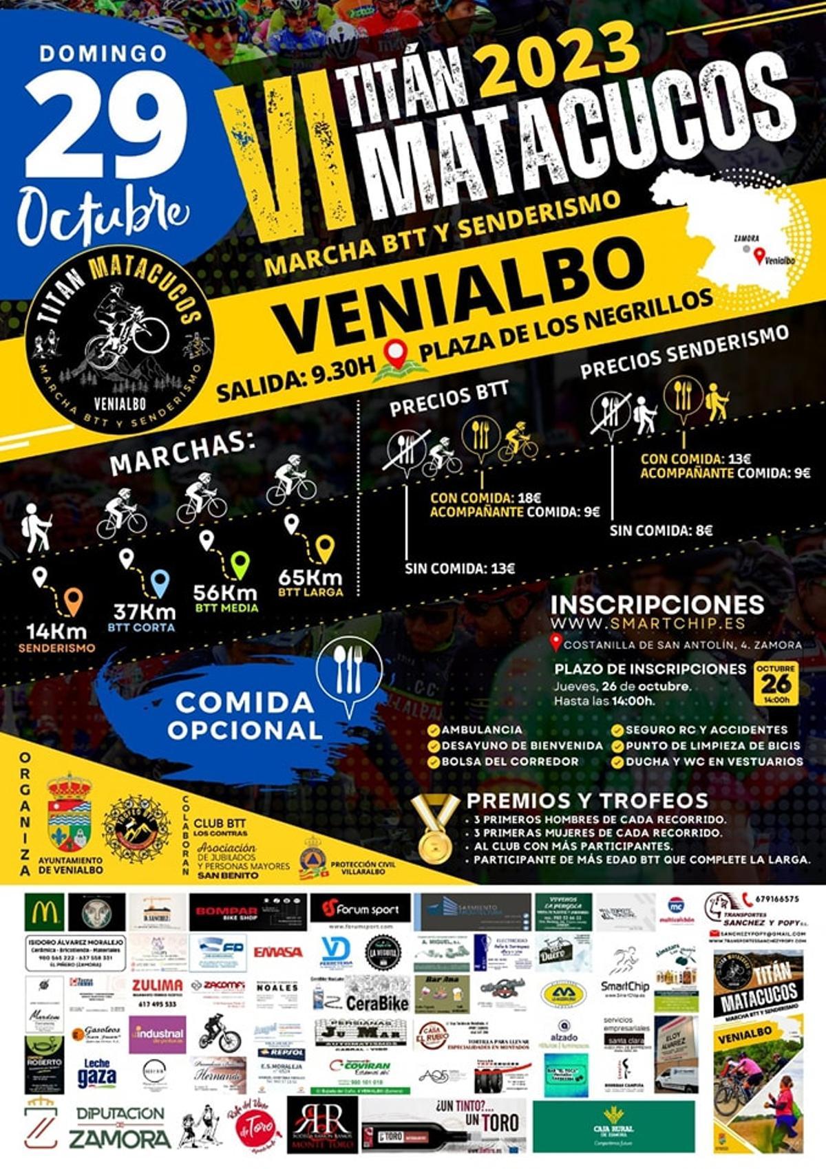 Cartel de la sexta edición de la "Titán Matacucos" de Venialbo