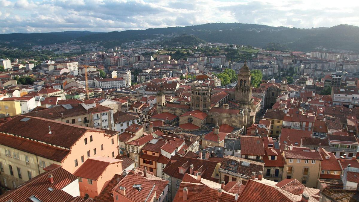 Vista aérea del casco urbano de Ourense