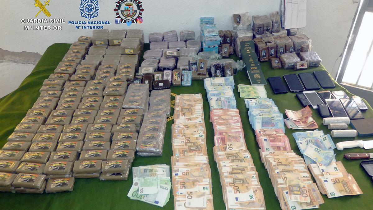 Desarticulada una organización criminal dedicada al tráfico de estupefacientes en la Comarca del Altiplano (Murcia).