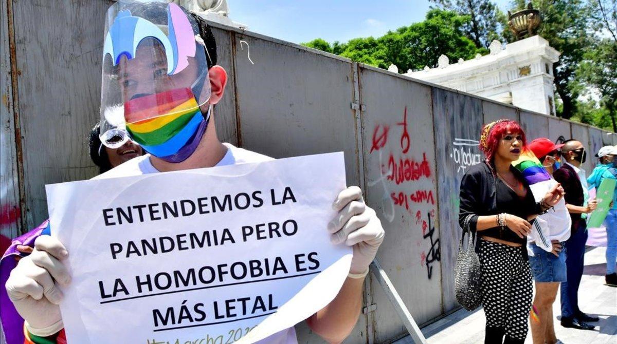 Aspecto de la manifestación por el Orgullo del sábado en Ciudad de México.