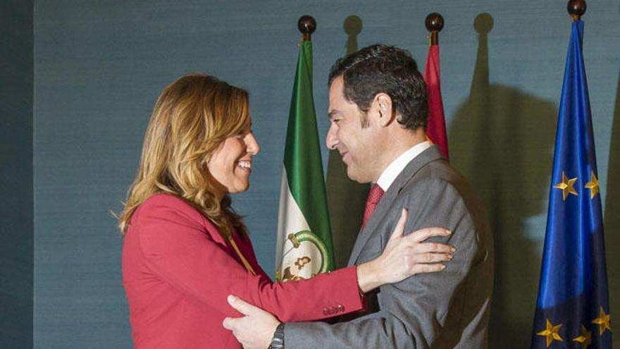 Susana Díaz (PSOE) y Juan Manuel Moreno Bonilla (PP) en San Telmo.