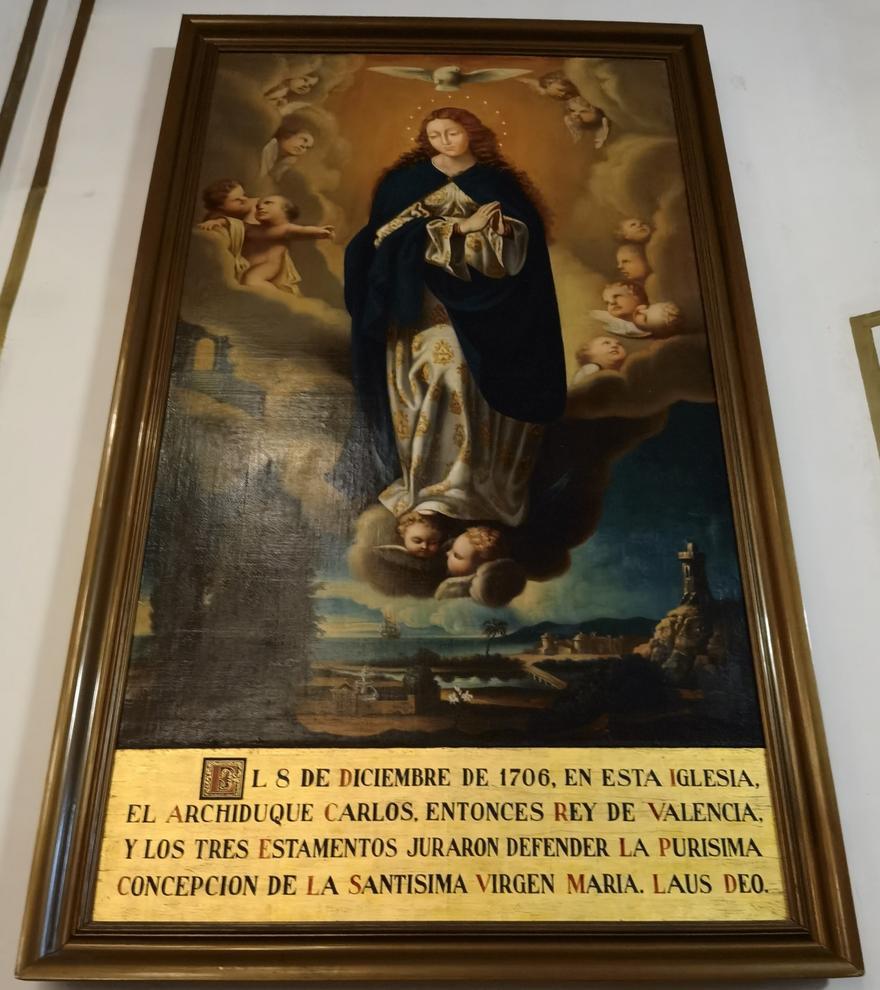 Cuadro de la Inmaculada Concepción que se encuentra en la Basílica de la Virgen.